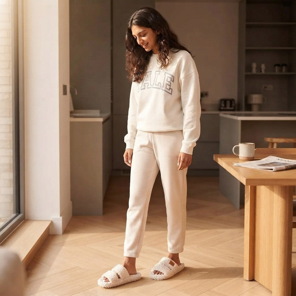 Fuzzy Open-Toe House Slippers