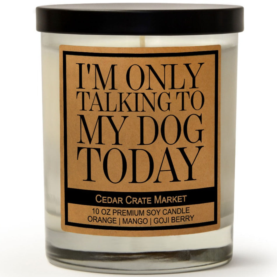 I'm Only Talking to My Dog Today Funny Soy Candle Gift